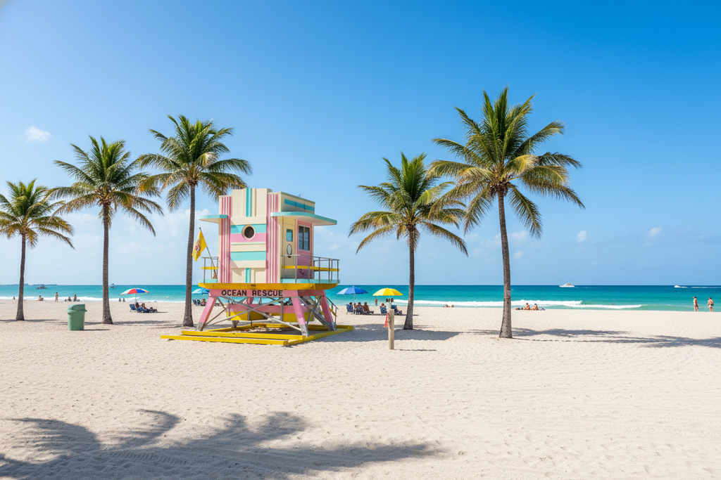 maybe with the typical lifeguard towers
