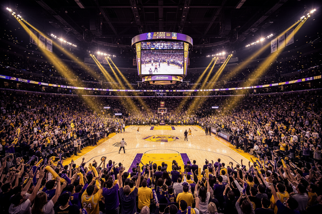 please a nice image for the Lakers stadium with great atmosphere