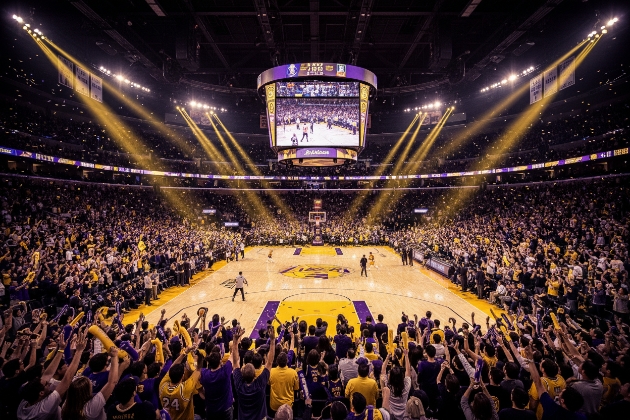 please a nice image for the Lakers stadium with great atmosphere